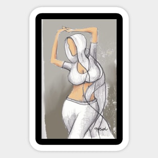 White Sari Sticker